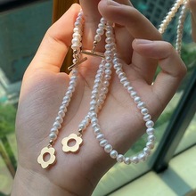 DIY珍珠配件 S925银金色银色小花单排扣 珍珠手链妈妈链搭扣8380