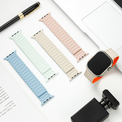 アップルのapple腕時計ベルトを適用します。シリカゲルの2色の磁気吸引金iwatch1 ~ 10世代se工字ベルトです。