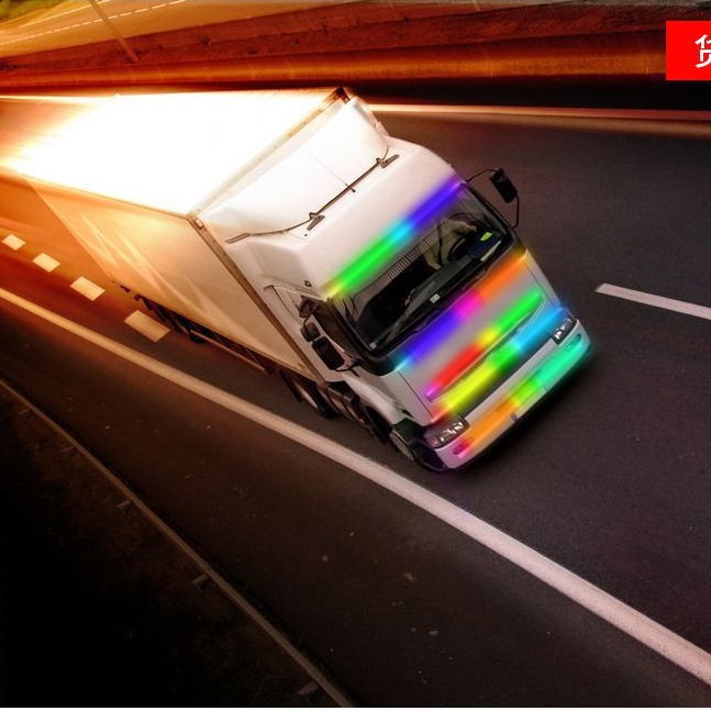 Camión mágico color streamer luz 24V camión medio neto colorido caballo corriendo LED coche colorido Trueno Caballero Luz de agua corriente Luz