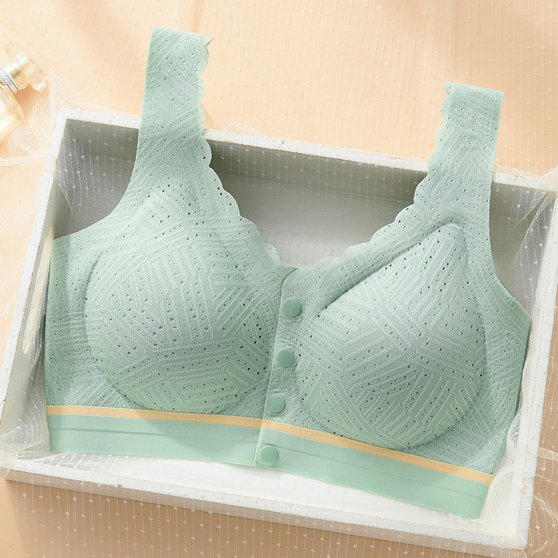 Más tamaño frente hebilla ropa interior de enfermería para las mujeres Chubby chica inalámbrico lactancia postparto enfermería anti-flacidez sujetador