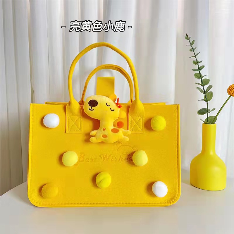 Bolso de regalo de cumpleaños de vino de luna llena bolsa de regalo de dibujos animados de fieltro bolso de regalo de dibujos animados