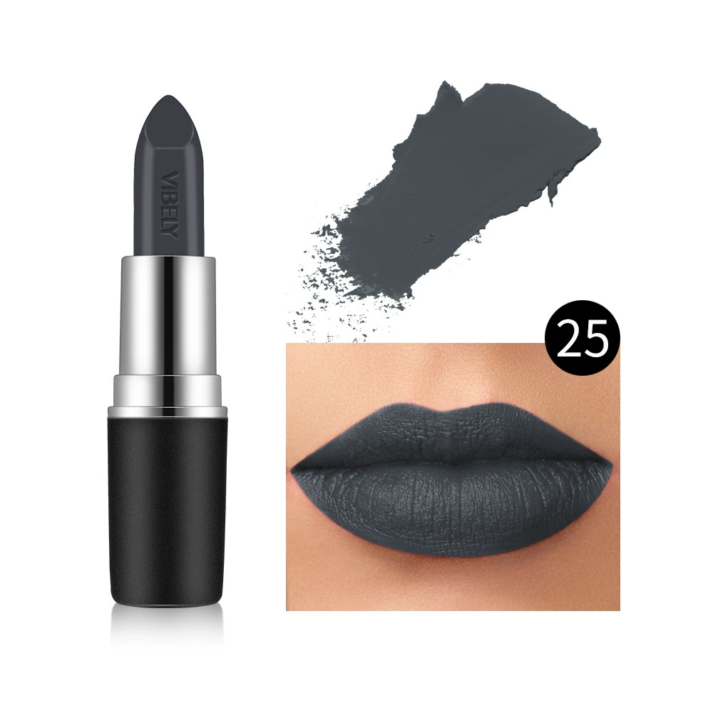 Помада VIBELY matte bullet, 29 оттенков включая чёрный, бархатистая стойкая текстура
