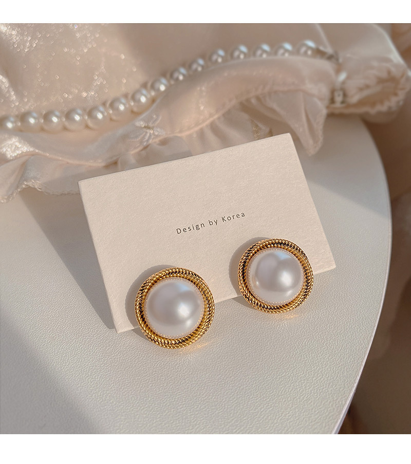 Sweet Geometric Alloy Plating Artificial Pearls Womenu0027S Ear Studs 1 Pair