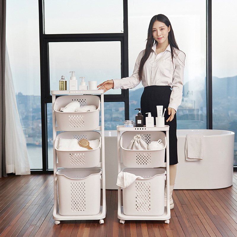 Extra grande baño cesta de la ropa baño multi-capa de almacenamiento rack clasificación doméstica cesta de la ropa grande cesta de la ropa