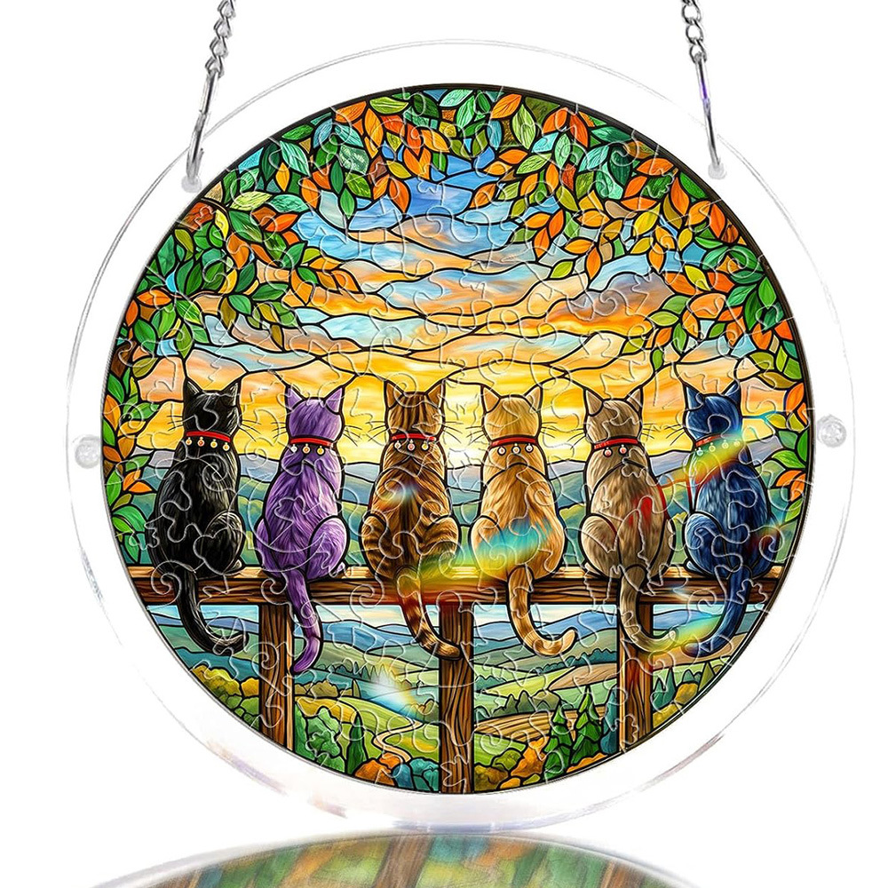 Colgante Amazon nuevo acrílico rompecabezas colgante de ventana de luz colorida luz de la luna vista del río jardín ventana image 1