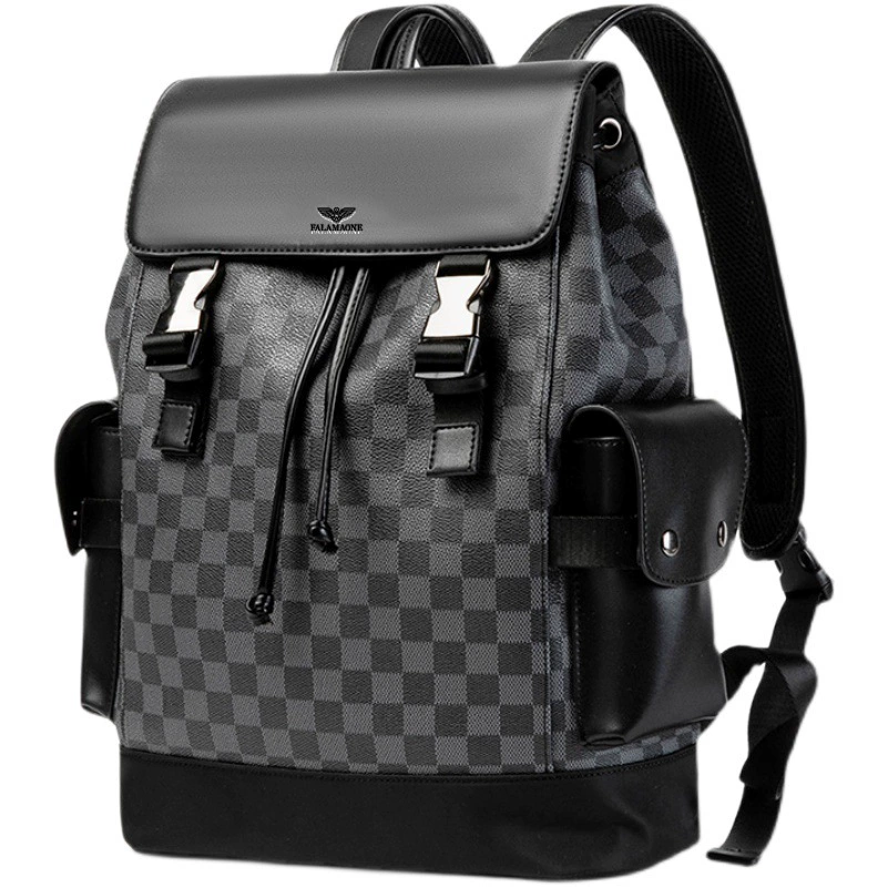 Farai Amani мужской рюкзак, роскошная модная мужская сумка, шахматная сумка в клетку, Мужская классическая универсальная, большой емкости