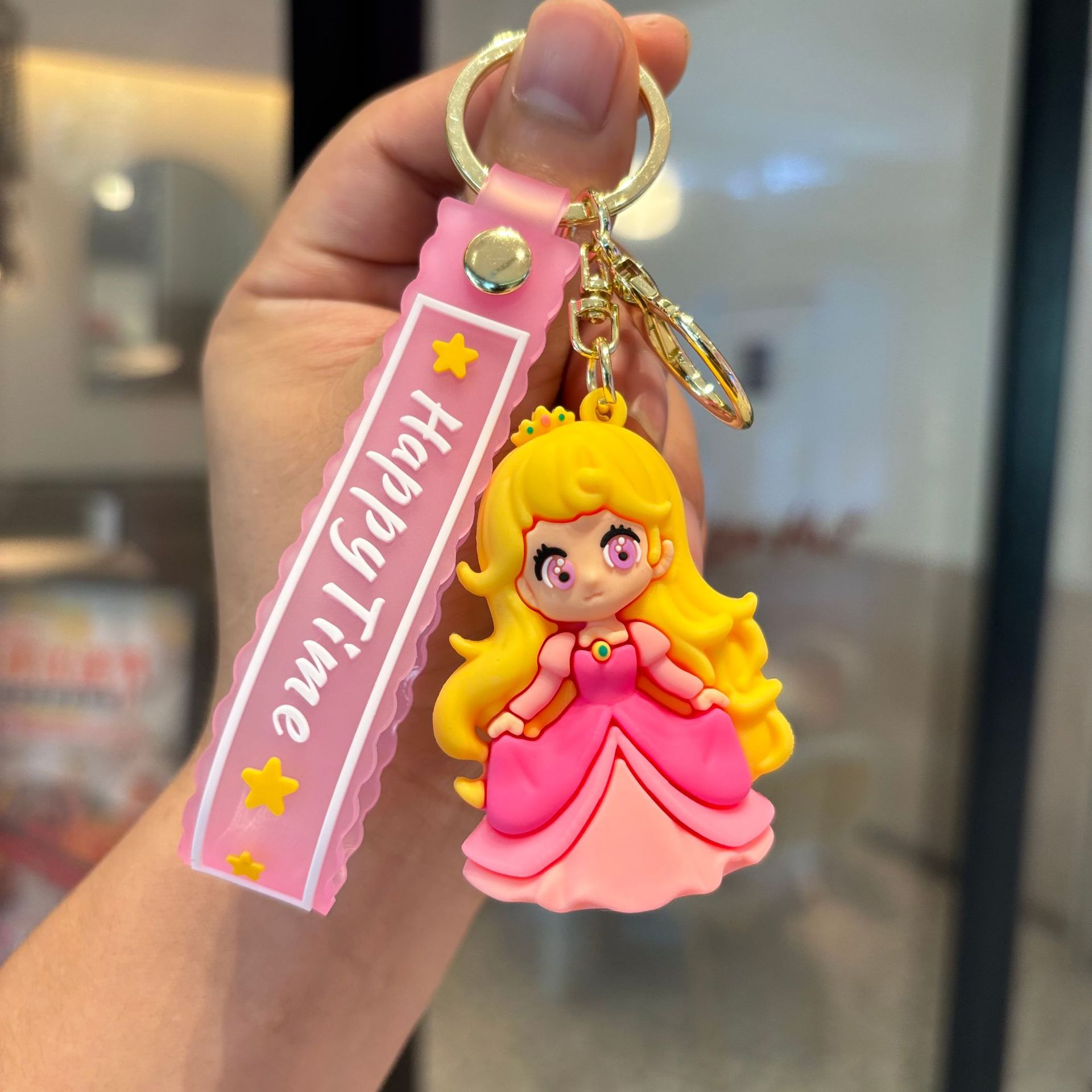 Caricatura sirena llavero colgante Blancanieves lindo muñeca llavero de coche muñeca regalo pequeño