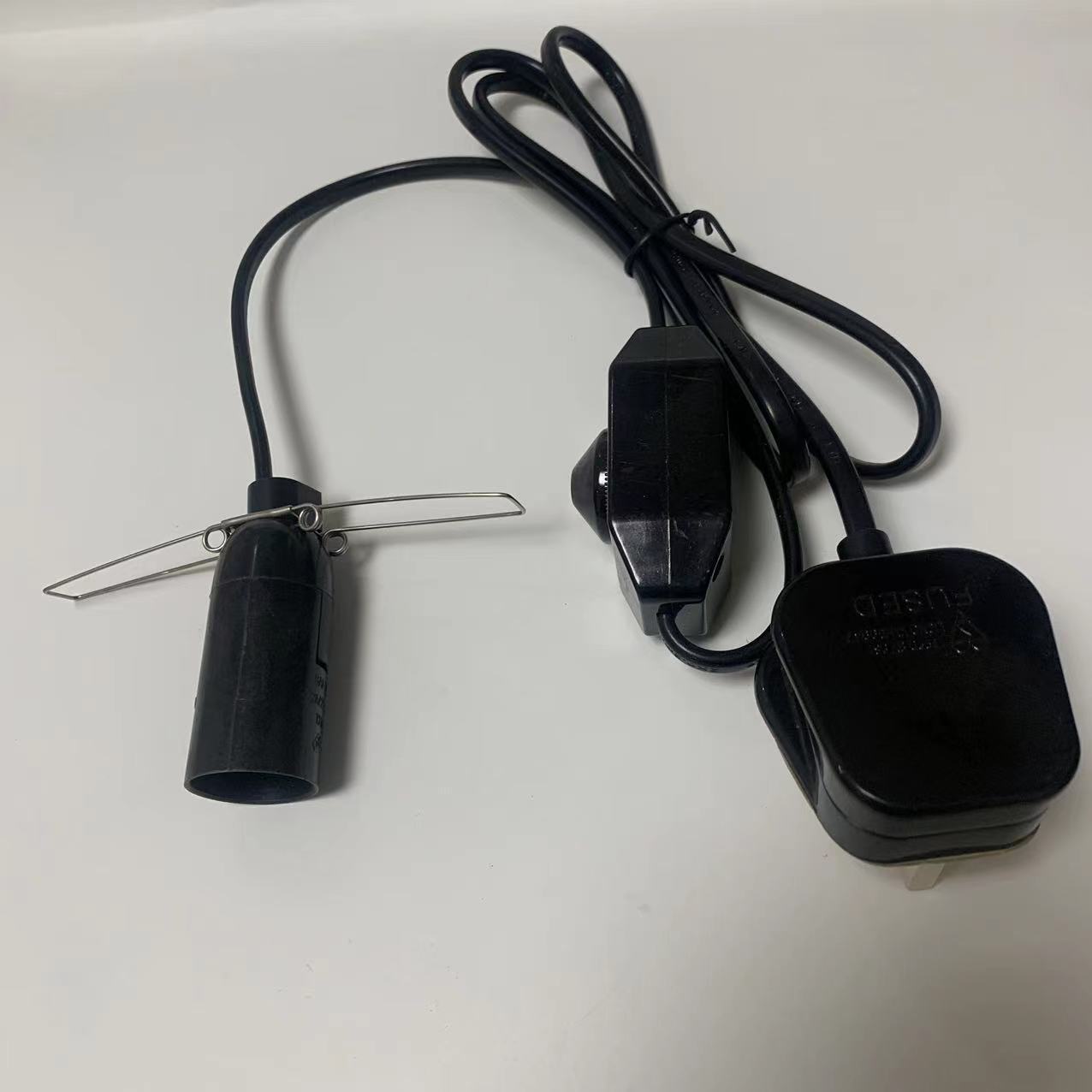 英规装配插头电源线英式带保险丝三脚盐灯线英标阻燃电源线