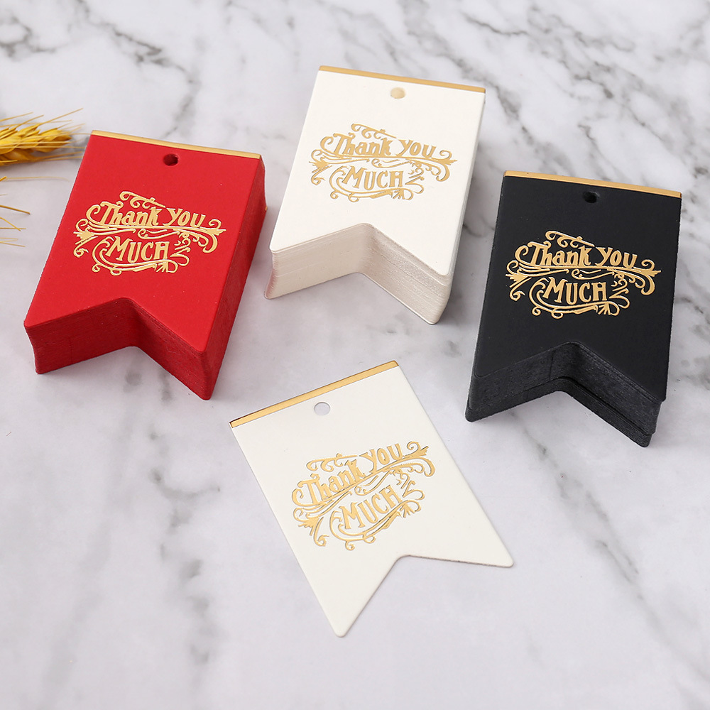2022跨境新品非常感谢烫金吊牌亚马逊燕尾标签伴手礼卡片礼品挂牌