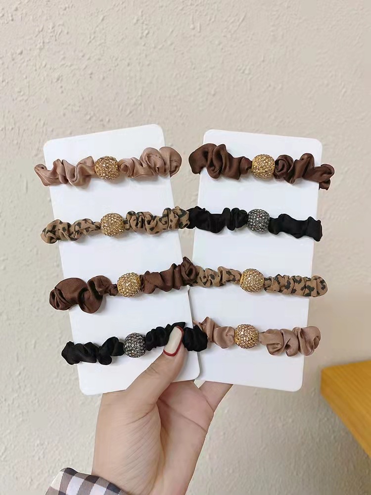 Coffee color full diamond ball sausage ring