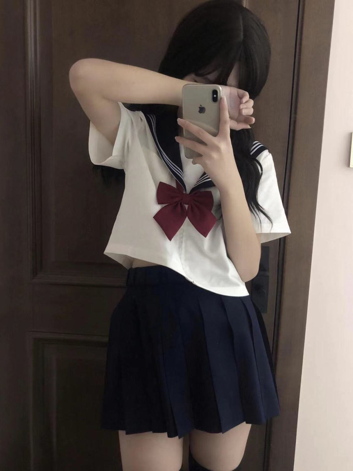Cyanotic three JK uniform niche sailor suit suit Japanese college style wear short sleeve middle suit whole suit