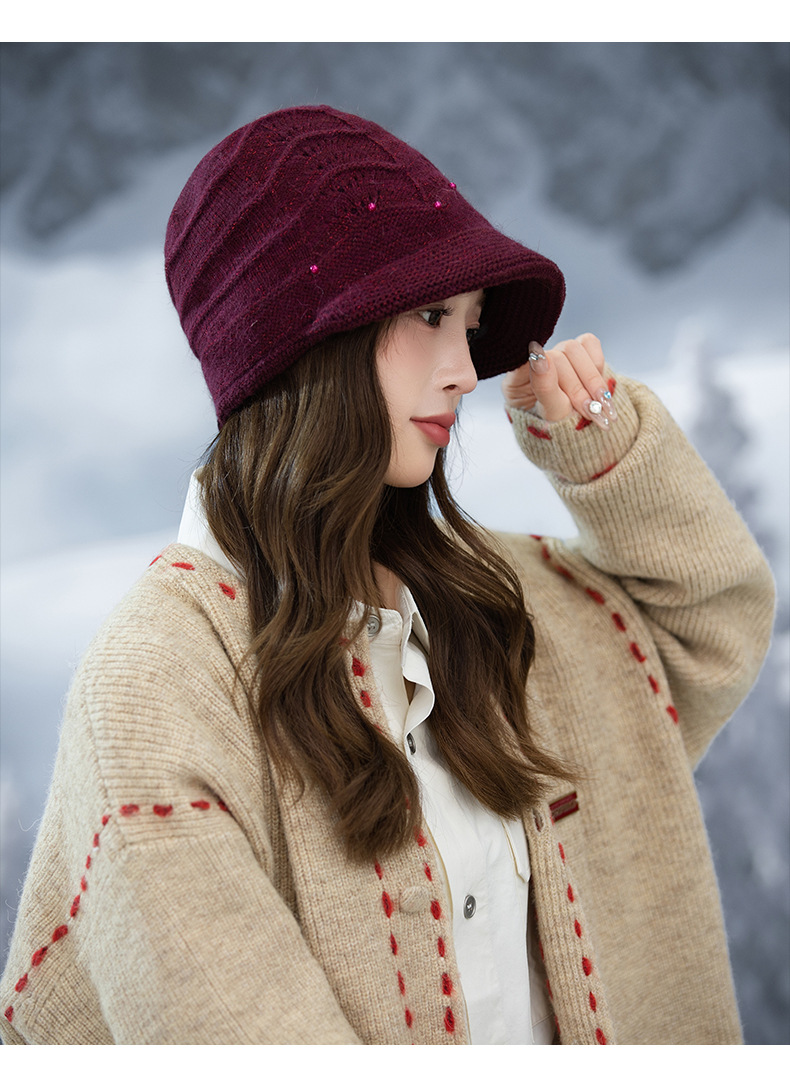 Damen-Bucket-Jacke im koreanischen Stil, vielseitig, perlenbesetzt, dick gestrickt, Herbst-Winter-Mode, lässig, winddicht, warm, hochwertig_voghion.com