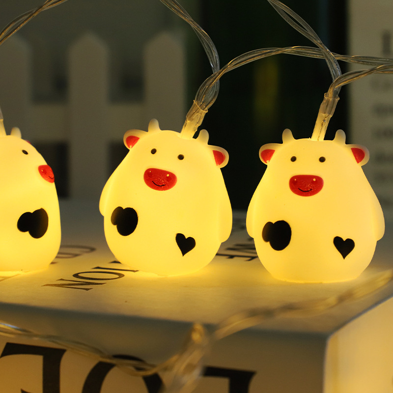 LED cadena de luz nueva lámpara de aluminio de aluminio decoración del dormitorio cadena de luz del día de los niños atmósfera luz de dibujos animados cadena de luz al por mayor