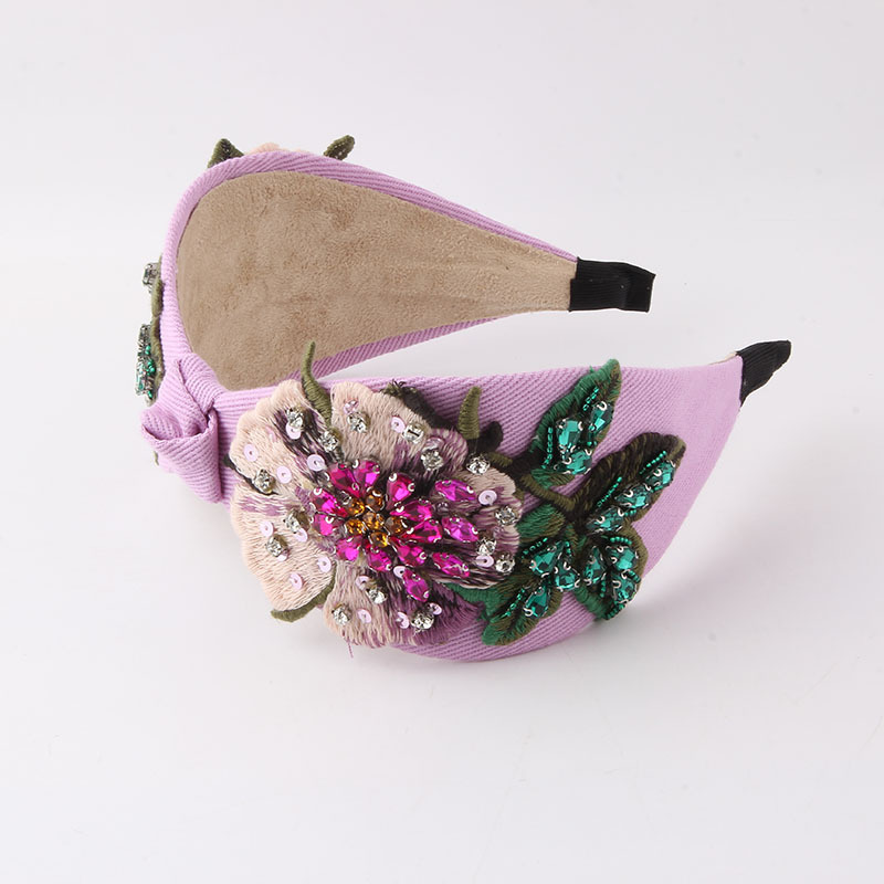 Baroque Style Style Baroque Style Flower Cloth Inlay Rhinestone Hair Band
