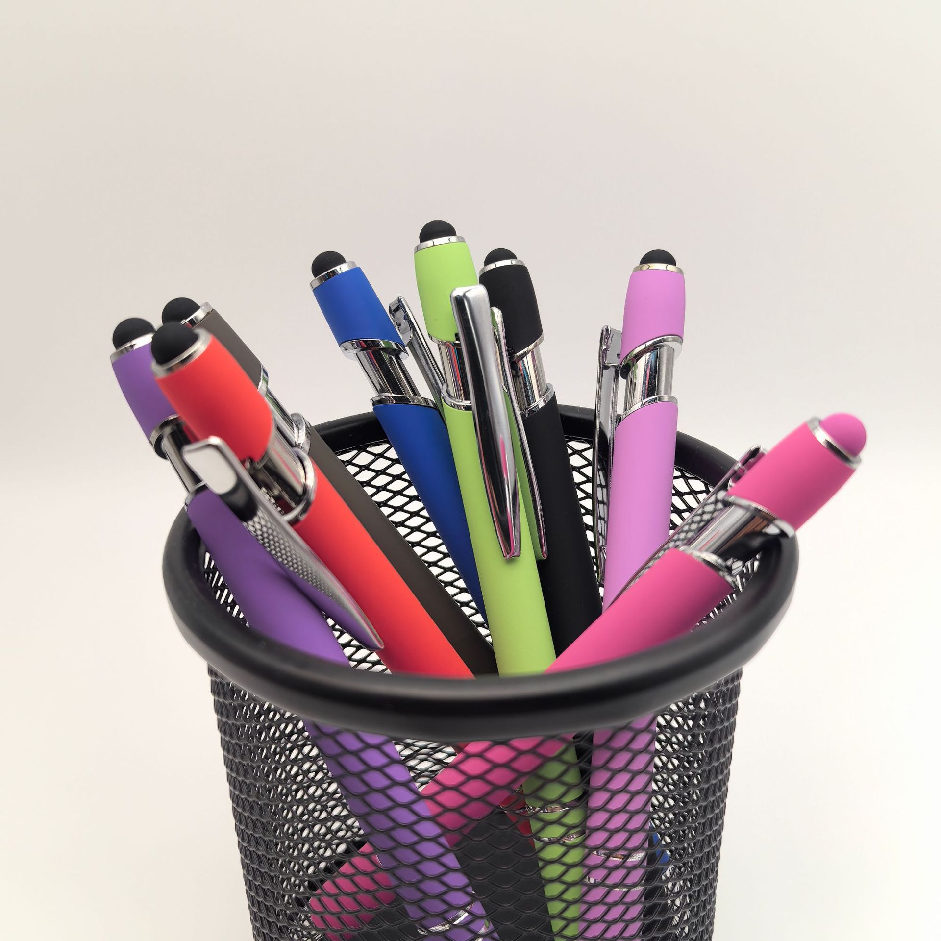 Presione caramelo color metal lápiz láser LOGO lápiz de metal pulverizador de pegamento colorido lápiz de bola