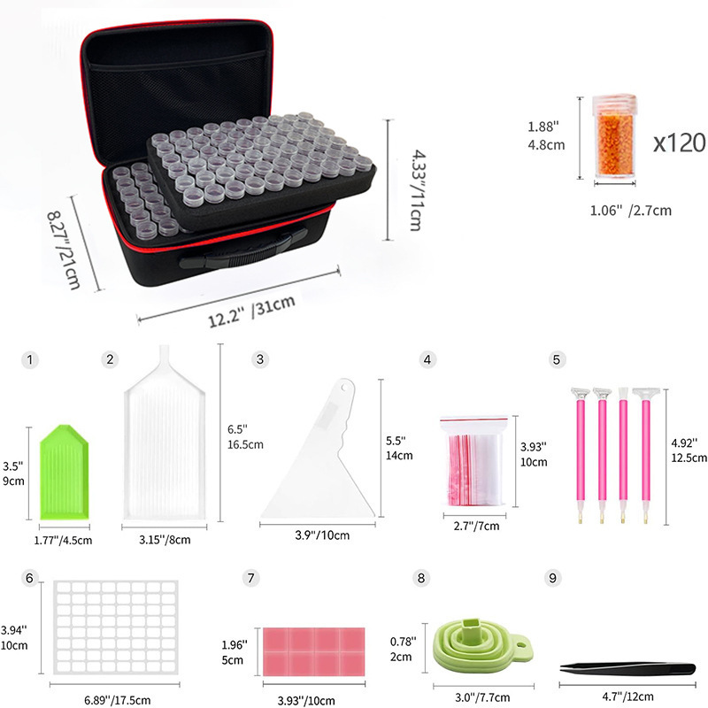 빨간색 120 그리드 (전체 도구 _ 액세서리 포함)