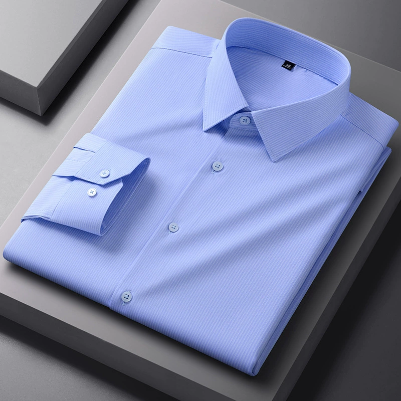 Новая мужская рубашка Modal с длинными рукавами и облачной драпировкой, устойчивая к морщинам, легкая роскошная деловая повседневная официальная рубашка на весну и осень.