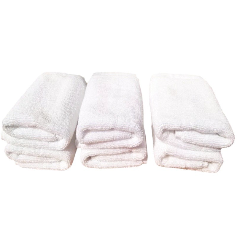 21-Strand 32-Strand toalla cuadrada blanca Algodón puro absorbente espesado restaurante al por mayor pequeña toalla cuadrada Toalla de tazón toalla pañuelo toalla bordado logotipo