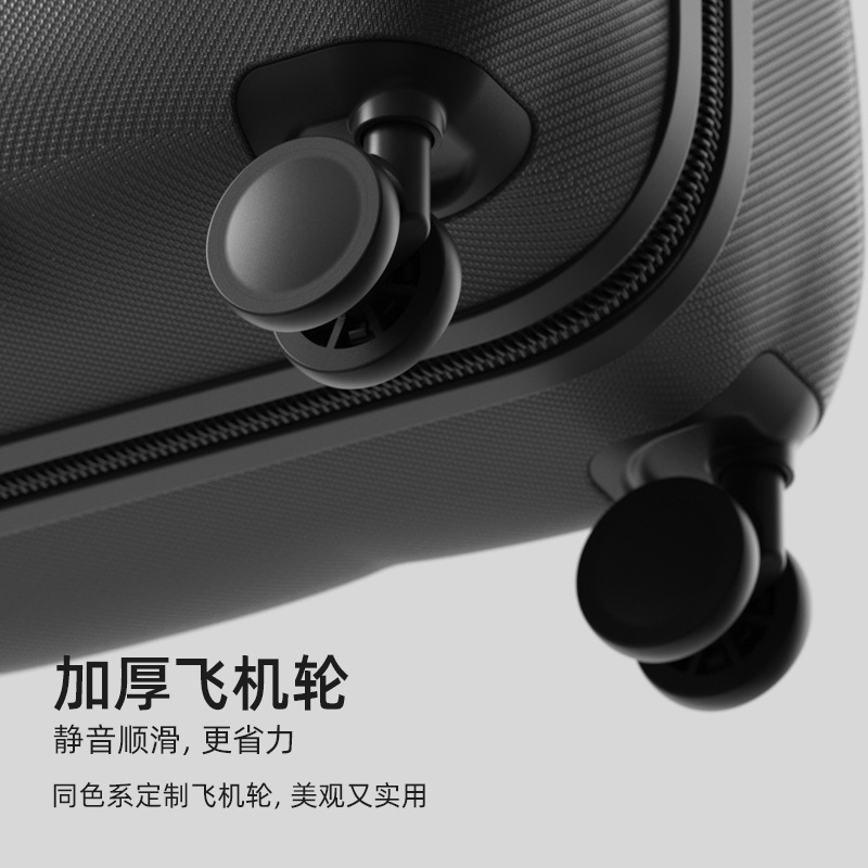 Vali nhựa PC 28 inch phô mai thiết kế cao cấp, bánh xe êm, khóa mật mã, dung tích lớn — Màu đen