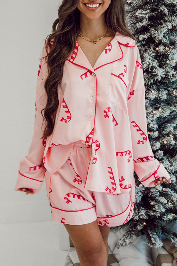 Casual Home Women's Casual Printing Color Block Polyester Printing Shorts Sets Pajama Sets display picture 2