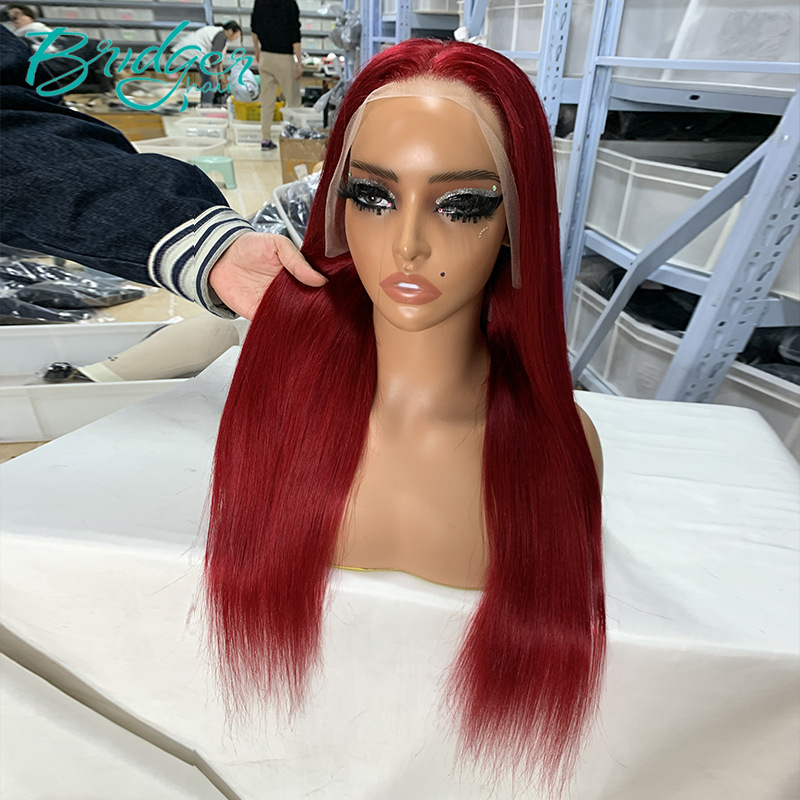 13*4 Lace Headgear Cabelo Humano Cor 99J Cabelo Humano perucas frontais de renda_voghion.com