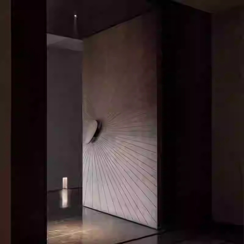 Modern minimalist conference room pivot door hinge door high-end carved off-axis door villa entrance door