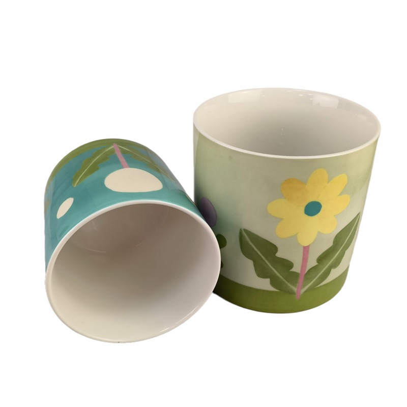 Basura de cerámica europea mesa de té cuenco de cáscara de mesa simple ventilador cuenco de basura cubo de almacenamiento de regalos de sala de estar