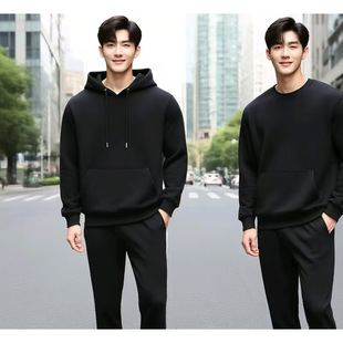Cross-border Foreign Trade Turtleneck Sweater Sports suit Sweater suit Fashion Fleece Men's suit Men's Hoodie