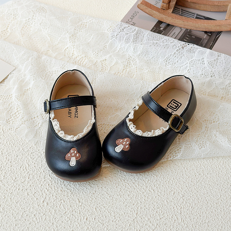 Prinzessinnen-Schuhe aus Leder für Mädchen mit weicher Sohle, Cartoon-Schnürung, Babyschuhe, neues Modell, einzelner Schuh für Frühling und Herbst_voghion.com