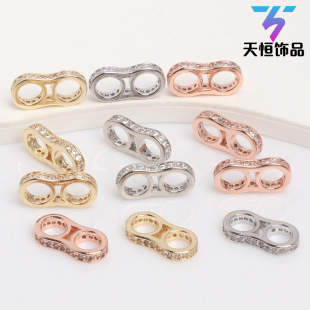 14K����ɫ΢��ʯ�p��8���Ϳ��B��Ƭ diy������B����β���