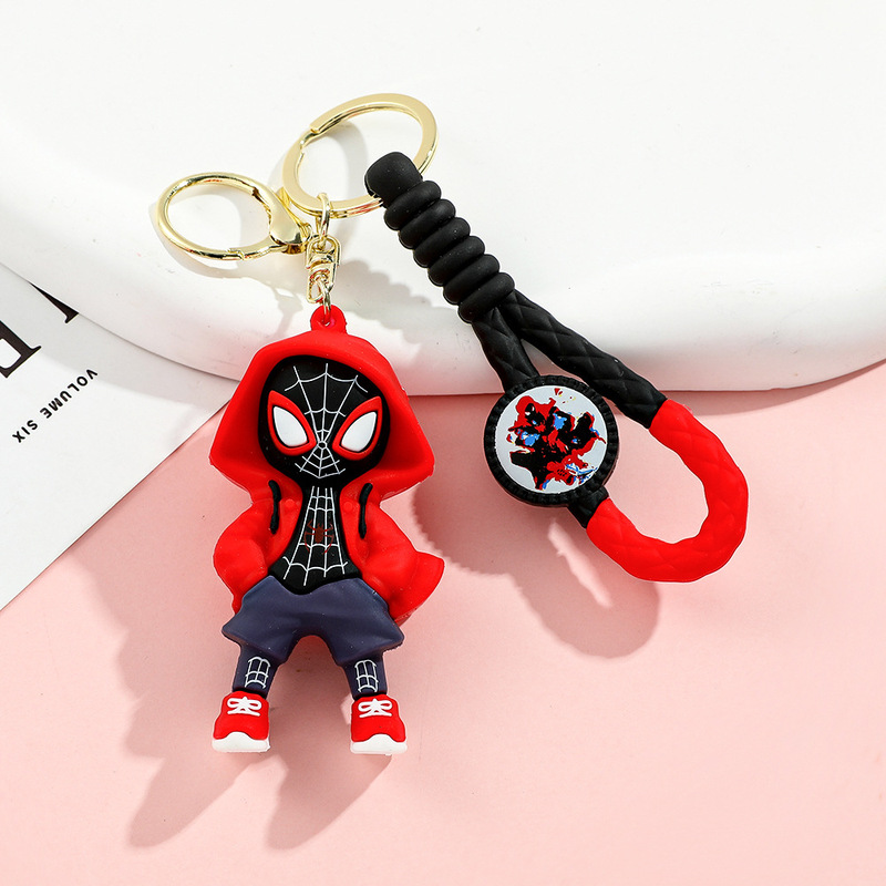 50種類の漫画マーベルスパイダーマンシリコンキーホルダーpvcペンダントバッグ車のキーペンダントギフト卸売|undefined