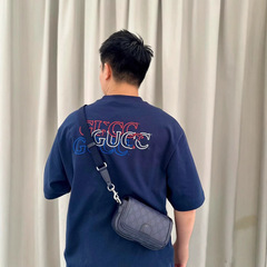 「高級ブランドクラフト」限定版新前後レタープリント半袖男女カップル純綿OS半袖Tシャツ
