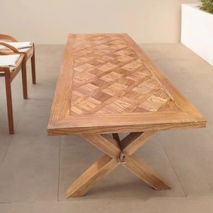 Chinese Old Elm Parquet Dining Table Rectangular Old Door Panel Large Table Office Hospitality Tea Table Conference Table Dining Table