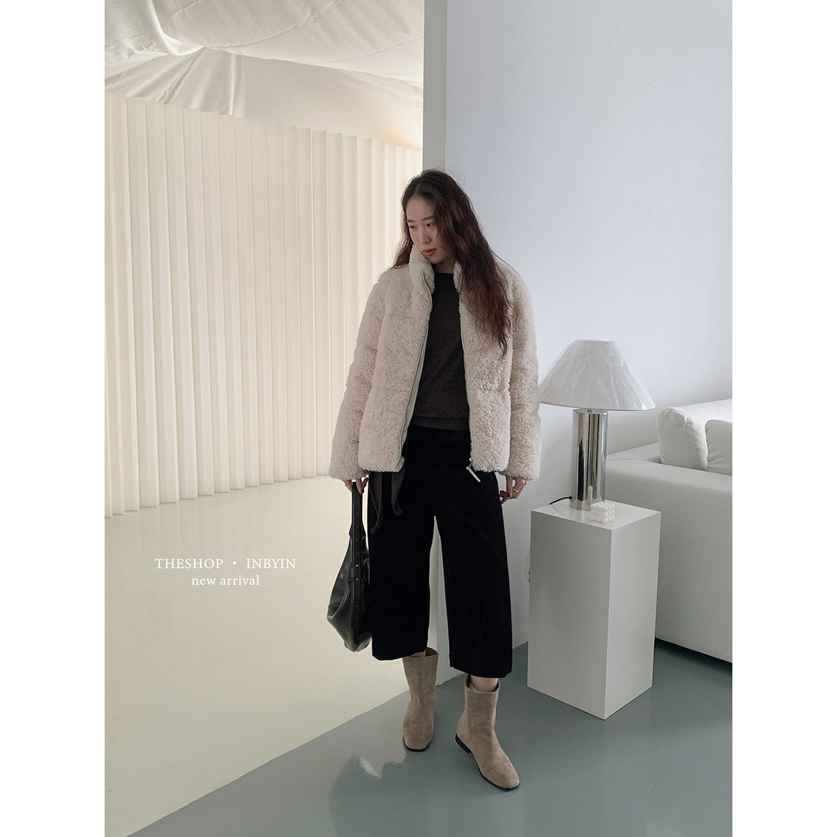 [No Returns or Exchanges] Women's Plush Fur down Jacket 2025 New Style for Petite Women, Stand Collar, Warm Winter Coat for Women