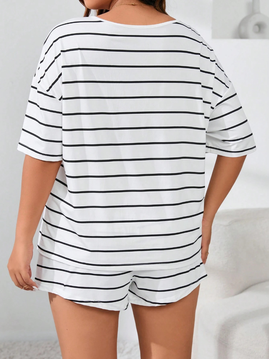 Home Women's Casual Classic Style Printing Polyester Milk Fiber Shorts Co-ord Set Pajama Sets display picture 8