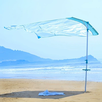 Wind-powered seaside canopy, no-build Avtomobil yan çətirləri - blue-240240cm