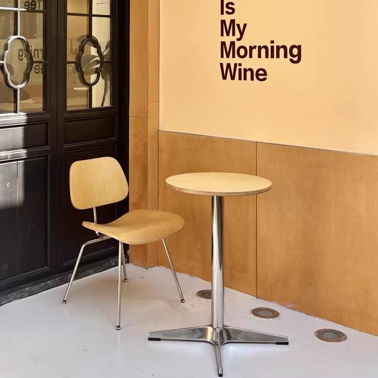 Medieval Style Milk Tea Shop Commercial Tables and Chairs Designer Internet Celebrity Coffee Shop Chairs Birch Marine Board Round Table Square Table