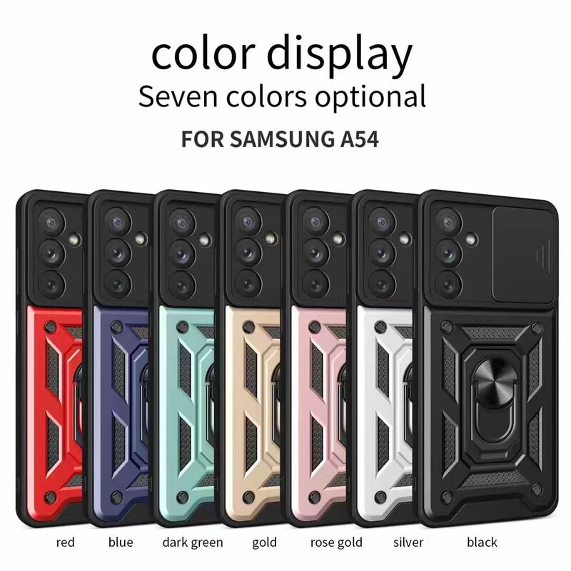 Suitable for Samsung Model A54 Lens Push Window 360 Ring Bracket Shun Armor Drop-resistant Mobile Phone Case Protective Cover