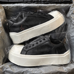 Celebrity Mickey Big Toe Shoes Men's and Women's 2025 Spring Old Fashioned Retro Increased Thick-soled Casual White Shoes