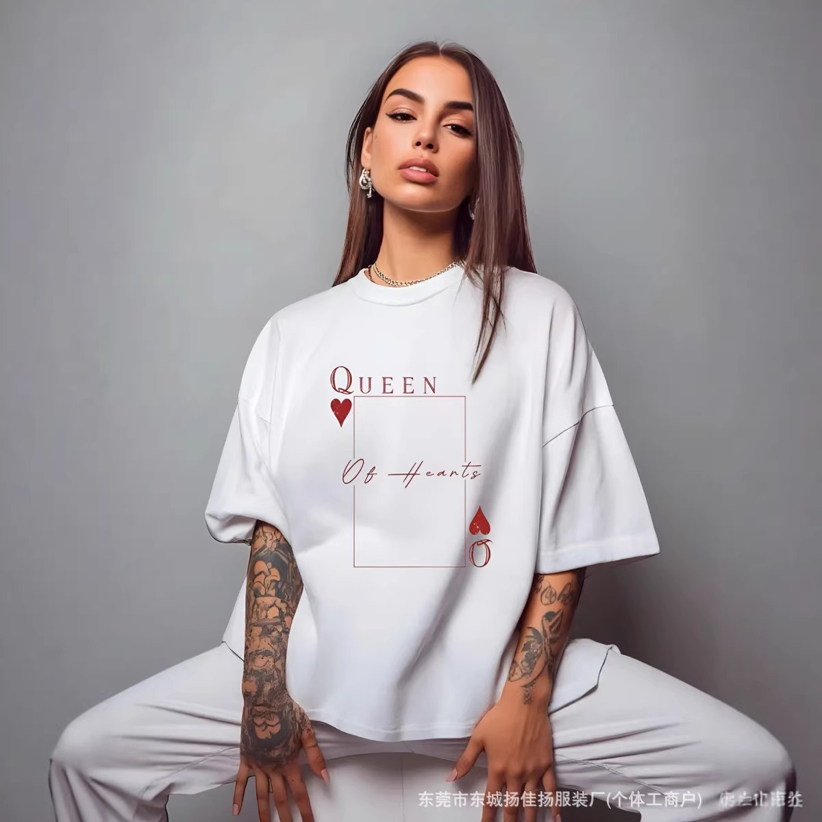 100% Pure Cotton Short-Sleeved T-Shirt, Summer American-Style Trendy Niche Outerwear, Body-Covering Fashion Brand Printed Workwear Top