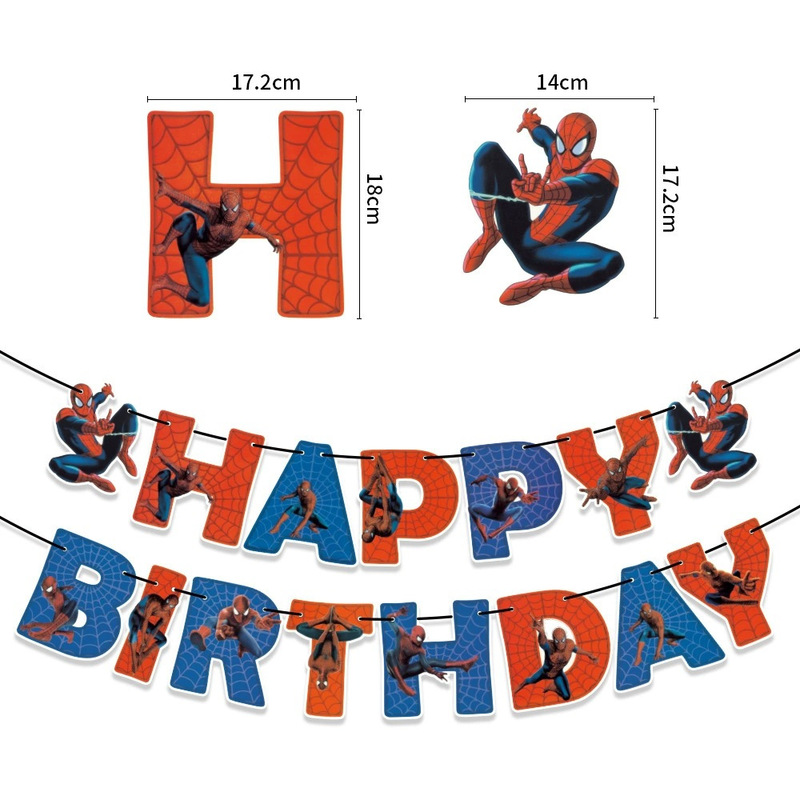スポット漫画ハッピーバースデーレターフラッグバナーフラッグ子供の誕生日パーティーテーマ装飾用品メーカー承認|undefined