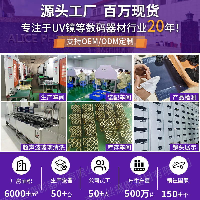 厂家批发单反相机UV滤镜滤光镜防尘相机滤镜过滤紫外线保护镜uv镜