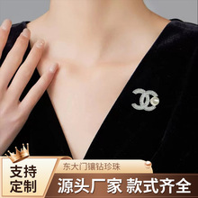 韩国东大门镶钻珍珠蝴蝶胸针防走光扣高档固定衣服别针配饰