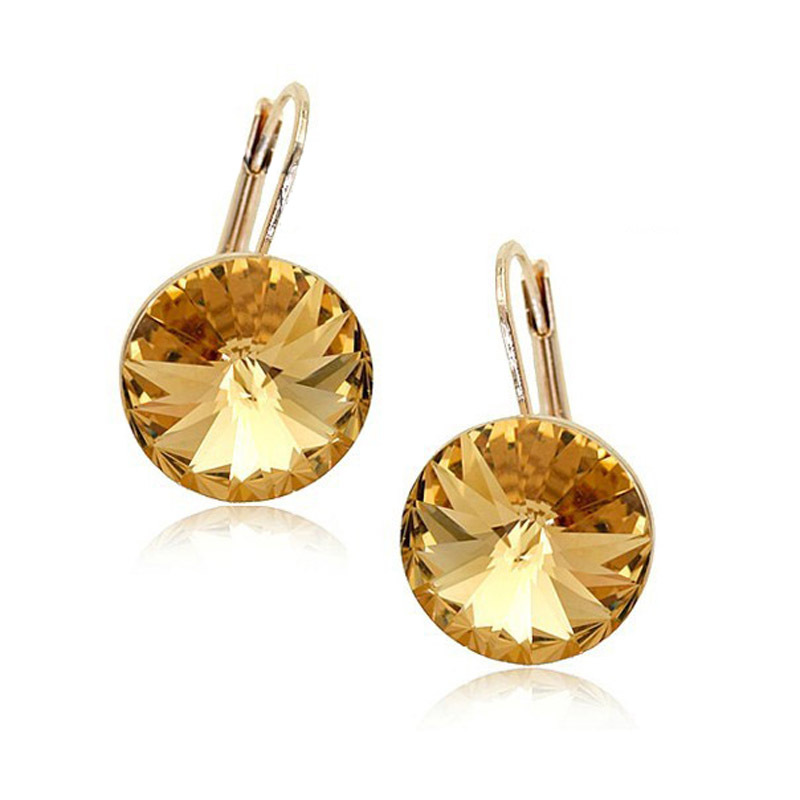 Daily Occasion Artificial Crystal Material 1 Pair Simple Style Water Droplets Plating Inlay Artificial Crystal Crystal 18k Gold Plated Earrings