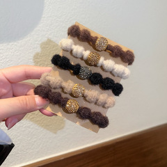 秋冬新款毛絨發繩女2023新款高端小腸發圈皮筋高彈力耐用頭繩髮飾