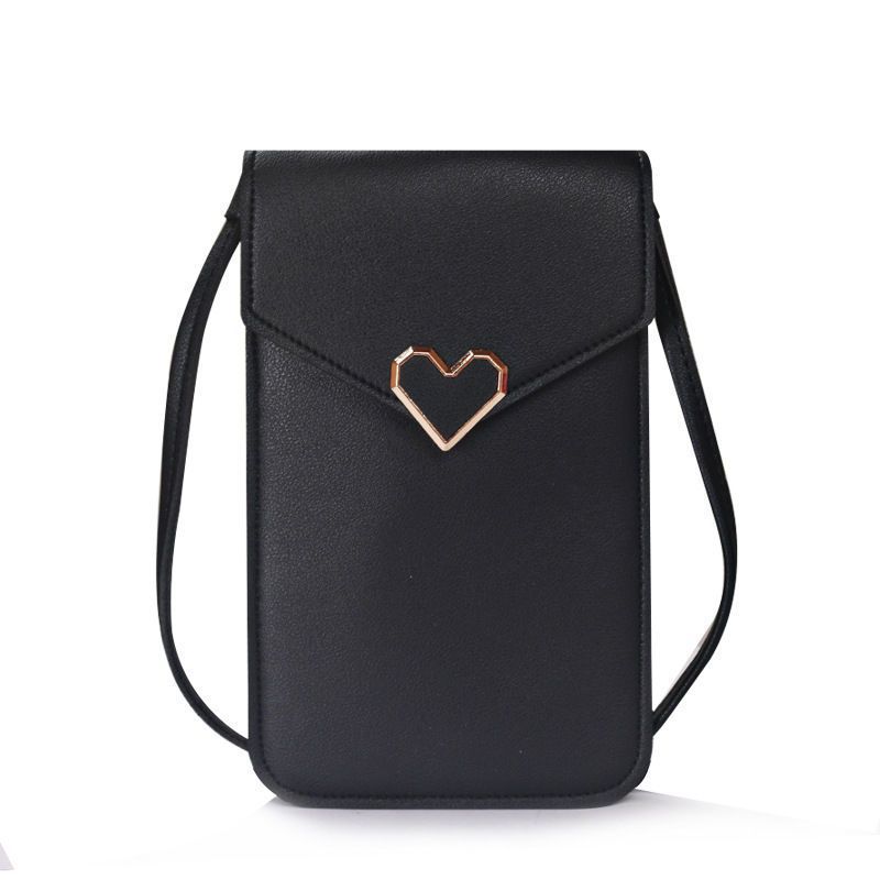 Nuevo teléfono móvil bolsa mujer moda mini estudiante femenino estilo coreano todo partido moneda monedero transparente pantalla táctil pequeña bolsa Bandolera