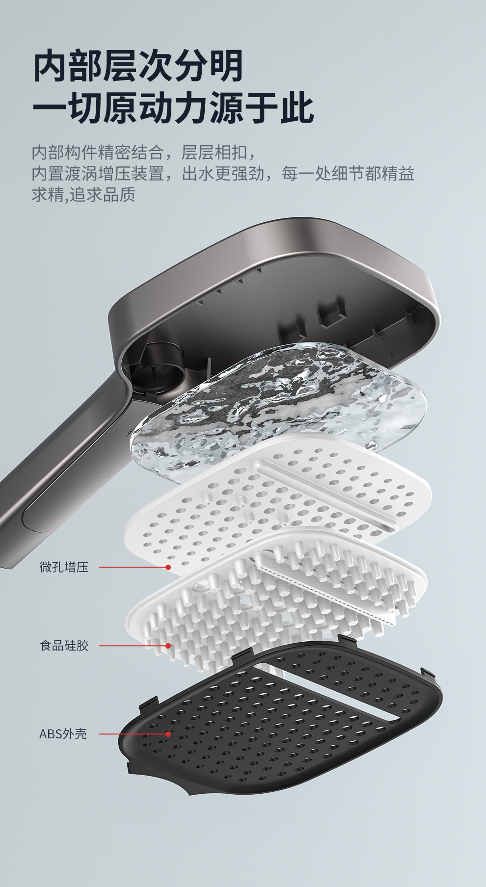 A complete set of constant-temperature piano key shower heads, a full set of multi-functional pressure-increasing bathroom and household shower head kits undefined