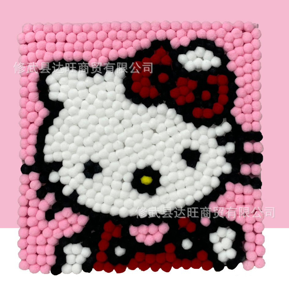 MQH20-030 / 20*20cm (wooden frame + canvas + hair ball + tweezers)