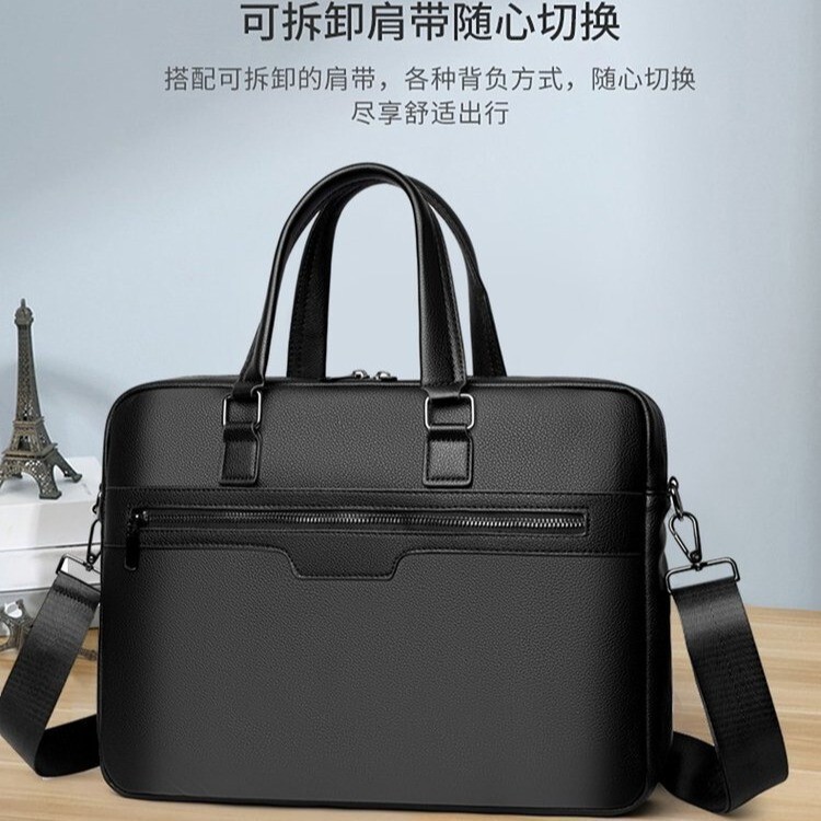 Business Laptop Bag 14inch Shoulder Crossbody Laptop Bag Oxford Cloth Pu Briefcase Custom Logo