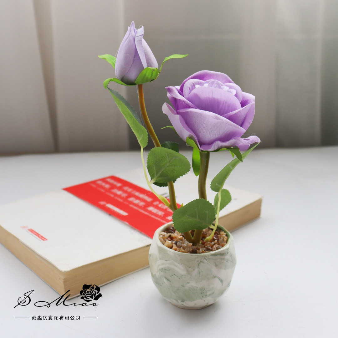 flores falsas estilo pastoral rosa pequeña flor de simulación bonsai decoración creativa flor de moda plantación verde artificial simulación maceta image 7